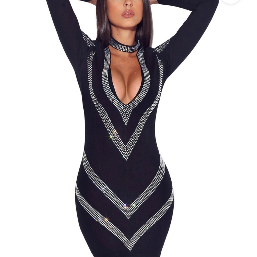 Black bandage mini dress